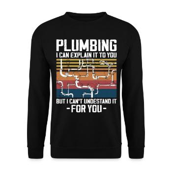 Plumbing Plumber Vintage Retro - Unisex Sweatshirt - black - Front - Alina (178cm) & Michal (187cm)