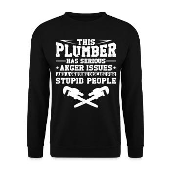 Plumbing Plumber Vintage This - Unisex Sweatshirt - black - Front - Alina (178cm) & Michal (187cm)