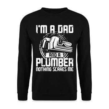 Plumbing Plumber Dad Vintage I'm A - Unisex Sweatshirt - black - Front - Alina (178cm) & Michal (187cm)