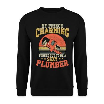 Plumbing Plumber Vintage Retro My - Unisex Sweatshirt - black - Front - Alina (178cm) & Michal (187cm)