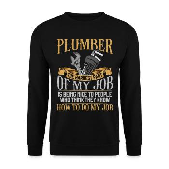Plombier Plombier Plombier Vintage Plombier - Sweat-shirt Unisexe - noir - Devant - Alina (178cm) & Michal (187cm)