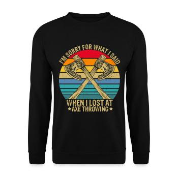 Ax Throwing what I said when I lost Hatchet Toss - Unisex Sweatshirt - black - Front - Alina (178cm) & Michal (187cm)