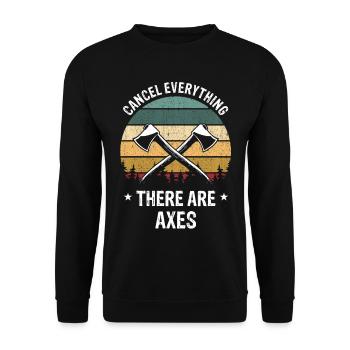 Ax Throwing Cancel there are Axes Hatchet Tosser - Unisex Sweatshirt - black - Front - Alina (178cm) & Michal (187cm)