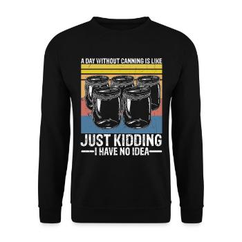 Homestead Canning Season I have no Idea Food - Unisex Sweatshirt - black - Front - Alina (178cm) & Michal (187cm)