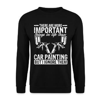 Automotive Car Painter Vehicle Sprayer Spraygun - Unisex Sweatshirt - black - Front - Alina (178cm) & Michal (187cm)