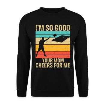 Cornhole Player Cornhole Game Best Partner - Unisex Sweatshirt - black - Front - Alina (178cm) & Michal (187cm)