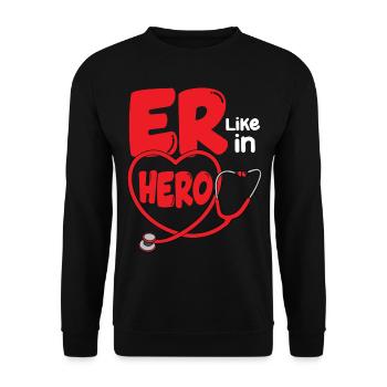 Urgence Room Tech ER comme dans Hero ER Nurse - Sweat-shirt Unisexe - noir - Devant - Alina (178cm) & Michal (187cm)