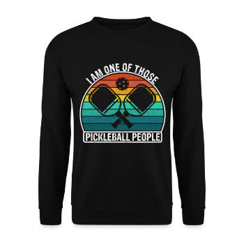 Joueur de pickleball, je fais partie de ces gens qui pagaient - Sweat-shirt Unisexe - noir - Devant - Alina (178cm) & Michal (187cm)