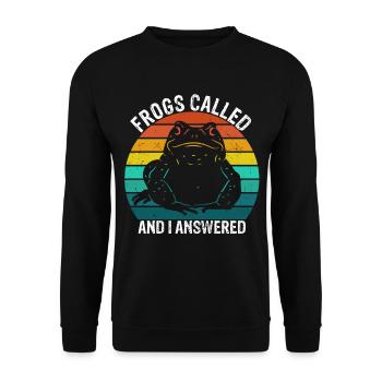 Frog Catching Frog Called and I Frog Hunter - Unisex Pullover - Schwarz - Vorne - Alina (178cm) & Michal (187cm)