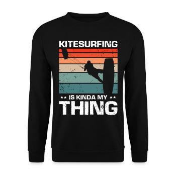 Le kitesurf c'est un peu mon truc Kite Kiteboarder - Sweat-shirt Unisexe - noir - Devant - Alina (178cm) & Michal (187cm)