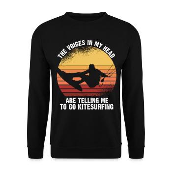 Des voix de kitesurf dans ma tête me disent d'y aller - Sweat-shirt Unisexe - noir - Devant - Alina (178cm) & Michal (187cm)