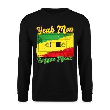Reggae Musik Jamaika - Unisex Pullover - Schwarz - Vorne - Alina (178cm) & Michal (187cm)