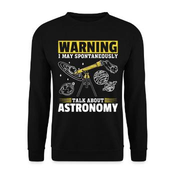 Astronome - Je peux spontanément parler d’Astron - Sweat-shirt Unisexe - noir - Devant - Alina (178cm) & Michal (187cm)