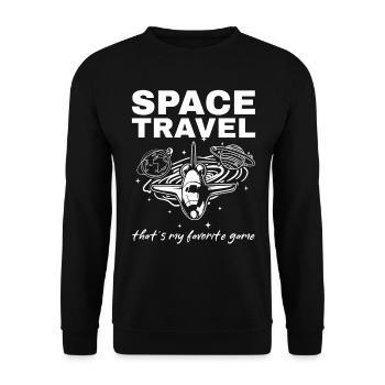 Aerospace Space Ship I Space Travel That's My Favo - Unisex Sweatshirt - black - Front - Alina (178cm) & Michal (187cm)