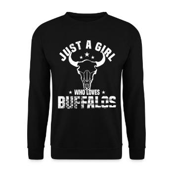 Büffel Bison Ochse Indianer Amerikanisch - Unisex Pullover - Schwarz - Vorne - Alina (178cm) & Michal (187cm)