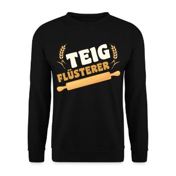 Pizza Bäcker Konditor | Teigflüsterer - Unisex Pullover - Schwarz - Vorne - Alina (178cm) & Michal (187cm)
