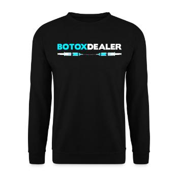Plastic Surgery Botox Dealer - Unisex Sweatshirt - black - Front - Alina (178cm) & Michal (187cm)