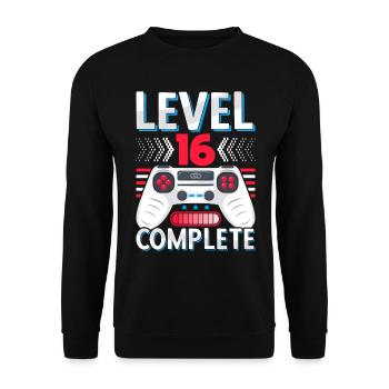 16 Wedding Anniversary Gift Man Woman Husband Wife - Unisex Sweatshirt - black - Front - Alina (178cm) & Michal (187cm)