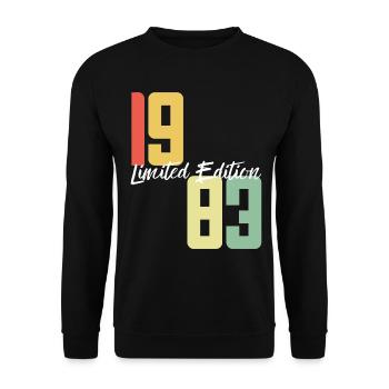 40 ans né en 1983 rétro 40e anniversaire - Sweat-shirt Unisexe - noir - Devant - Alina (178cm) & Michal (187cm)