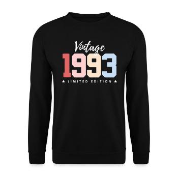 30 ans né en 1993 rétro 30e anniversaire - Sweat-shirt Unisexe - noir - Devant - Alina (178cm) & Michal (187cm)