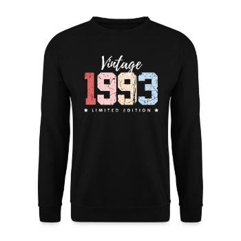 30 ans né en 1993 rétro 30e anniversaire - Sweat-shirt Unisexe - noir - Devant - Alina (178cm) & Michal (187cm)