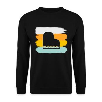Klavier Retro - Unisex Pullover - Schwarz - Vorne - Alina (178cm) & Michal (187cm)