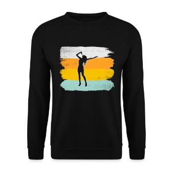 Chanter rétro - Sweat-shirt Unisexe - noir - Devant - Alina (178cm) & Michal (187cm)