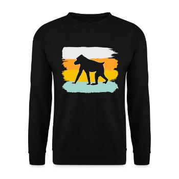 Singe Rétro - Sweat-shirt Unisexe - noir - Devant - Alina (178cm) & Michal (187cm)