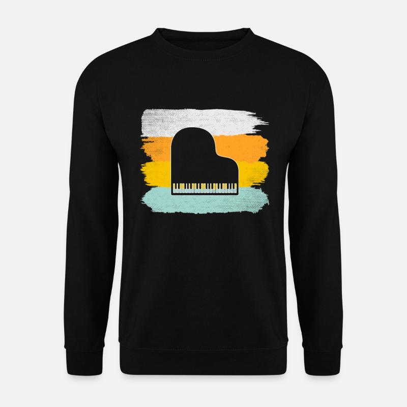 Klavier Retro - Unisex Pullover - Schwarz