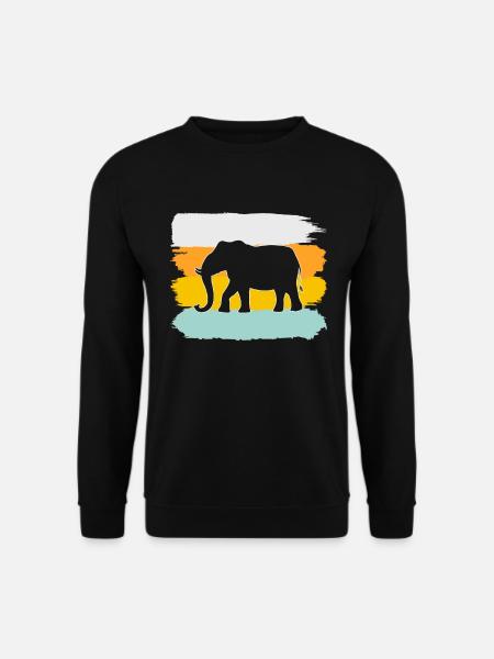 Elephant Retro - Unisex Sweatshirt - black