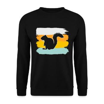 Squirrel Retro - Unisex Sweatshirt - black - Front - Alina (178cm) & Michal (187cm)