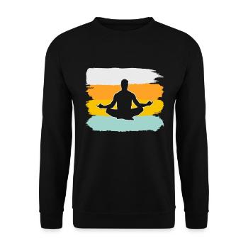 Yoga Méditation Rétro - Sweat-shirt Unisexe - noir - Devant - Alina (178cm) & Michal (187cm)