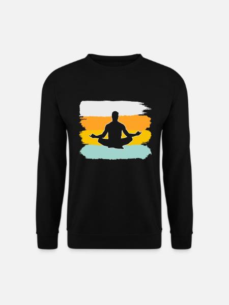 Yoga Meditation Retro - Unisex Pullover - Schwarz