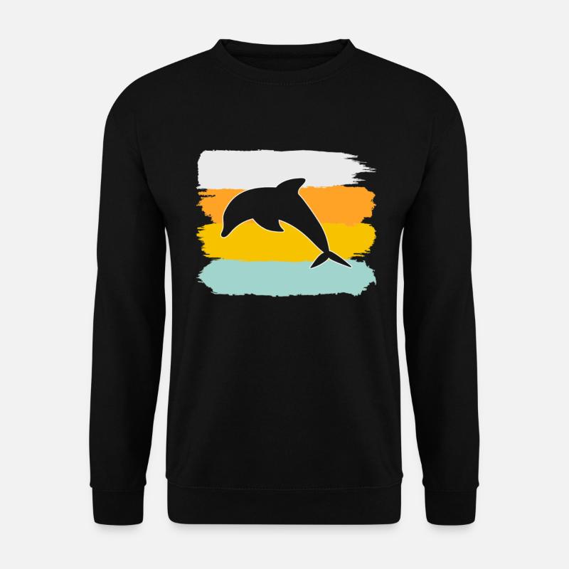 Dauphin Rétro - Sweat-shirt Unisexe - noir