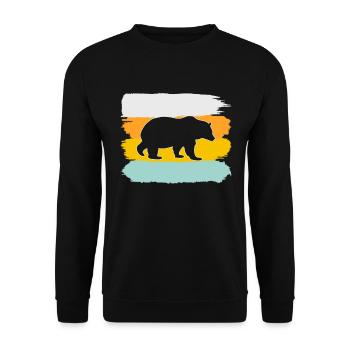 Bear Retro - Unisex Sweatshirt - black - Front - Alina (178cm) & Michal (187cm)