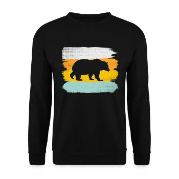 Bear retro - Unisex Sweatshirt - black - Front - Alina (178cm) & Michal (187cm)