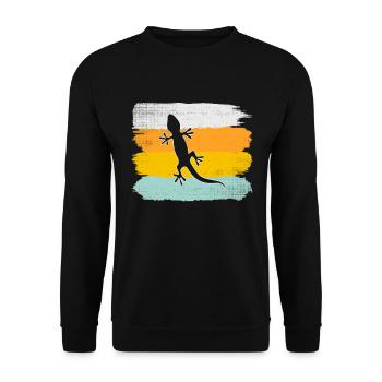 Lézard Rétro - Sweat-shirt Unisexe - noir - Devant - Alina (178cm) & Michal (187cm)