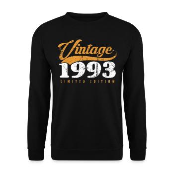 30 ans né en 1993 rétro 30e anniversaire - Sweat-shirt Unisexe - noir - Devant - Alina (178cm) & Michal (187cm)