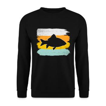 Fish Retro - Unisex Sweatshirt - black - Front - Alina (178cm) & Michal (187cm)