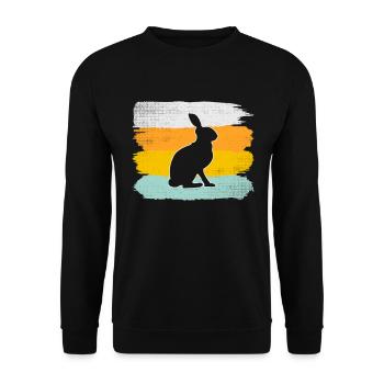 Lapin Rétro - Sweat-shirt Unisexe - noir - Devant - Alina (178cm) & Michal (187cm)