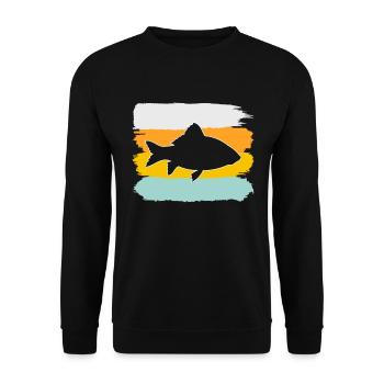 Fish Retro - Unisex Sweatshirt - black - Front - Alina (178cm) & Michal (187cm)