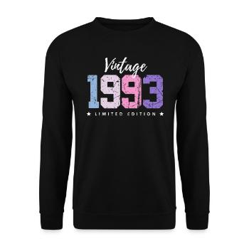 30 ans né en 1993 rétro 30e anniversaire - Sweat-shirt Unisexe - noir - Devant - Alina (178cm) & Michal (187cm)