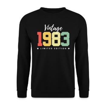40 ans né en 1983 rétro 40e anniversaire - Sweat-shirt Unisexe - noir - Devant - Alina (178cm) & Michal (187cm)
