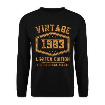 40 ans né en 1983 rétro 40e anniversaire - Sweat-shirt Unisexe - noir - Devant - Alina (178cm) & Michal (187cm)
