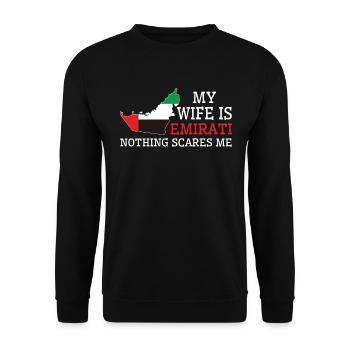 Rien ne me fait peur Emirati Wife United - Sweat-shirt Unisexe - noir - Devant - Alina (178cm) & Michal (187cm)
