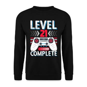 21 Wedding Anniversary Gift Man Woman Husband Wife - Unisex Sweatshirt - black - Front - Alina (178cm) & Michal (187cm)