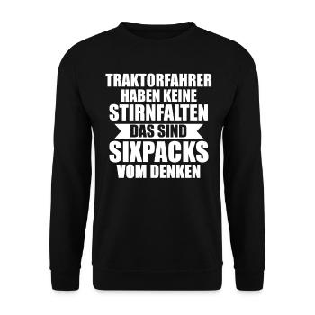 Trecker Landwirt Bauer Landwirtschaft Traktor - Unisex Pullover - Schwarz - Vorne - Alina (178cm) & Michal (187cm)