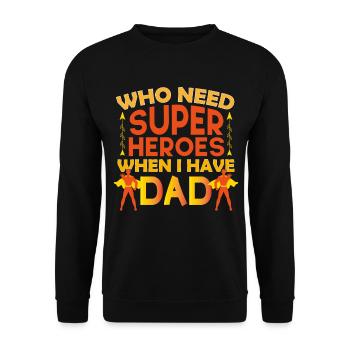 Vatertag Papa ist ein tolles Papa-Geschenk - Unisex Pullover - Schwarz - Vorne - Alina (178cm) & Michal (187cm)