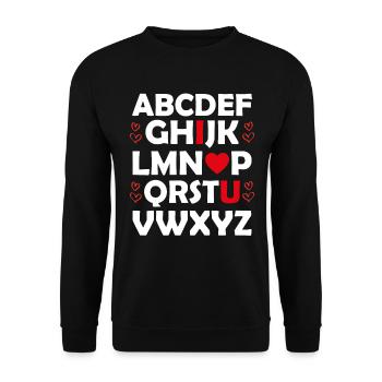 Valentine's Day Gift Girlfriend Boyfriend February - Unisex Sweatshirt - black - Front - Alina (178cm) & Michal (187cm)