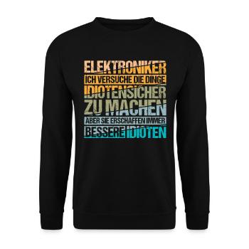 Elektroniker Elektriker Elektrizität - Unisex Pullover - Schwarz - Vorne - Alina (178cm) & Michal (187cm)